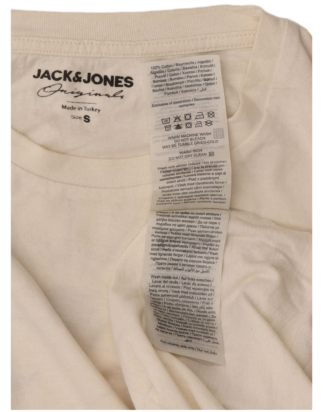 Jack & Jones Herren-T-Shirt mit Grafik, Größe S, weiße Baumwolle
