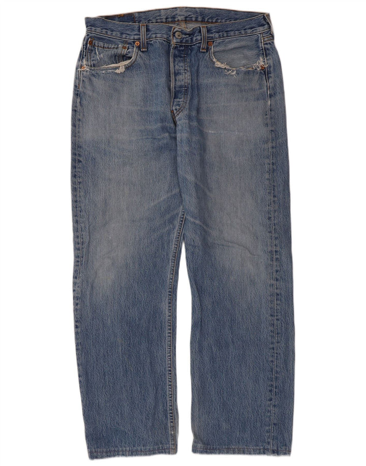 Levi's Herren 501 Straight Jeans W34 L27 Blaue Baumwolle