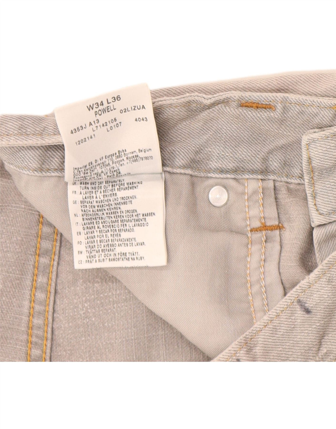 Lee Herren Powell Denim Shorts W32 mittelgraue Baumwolle