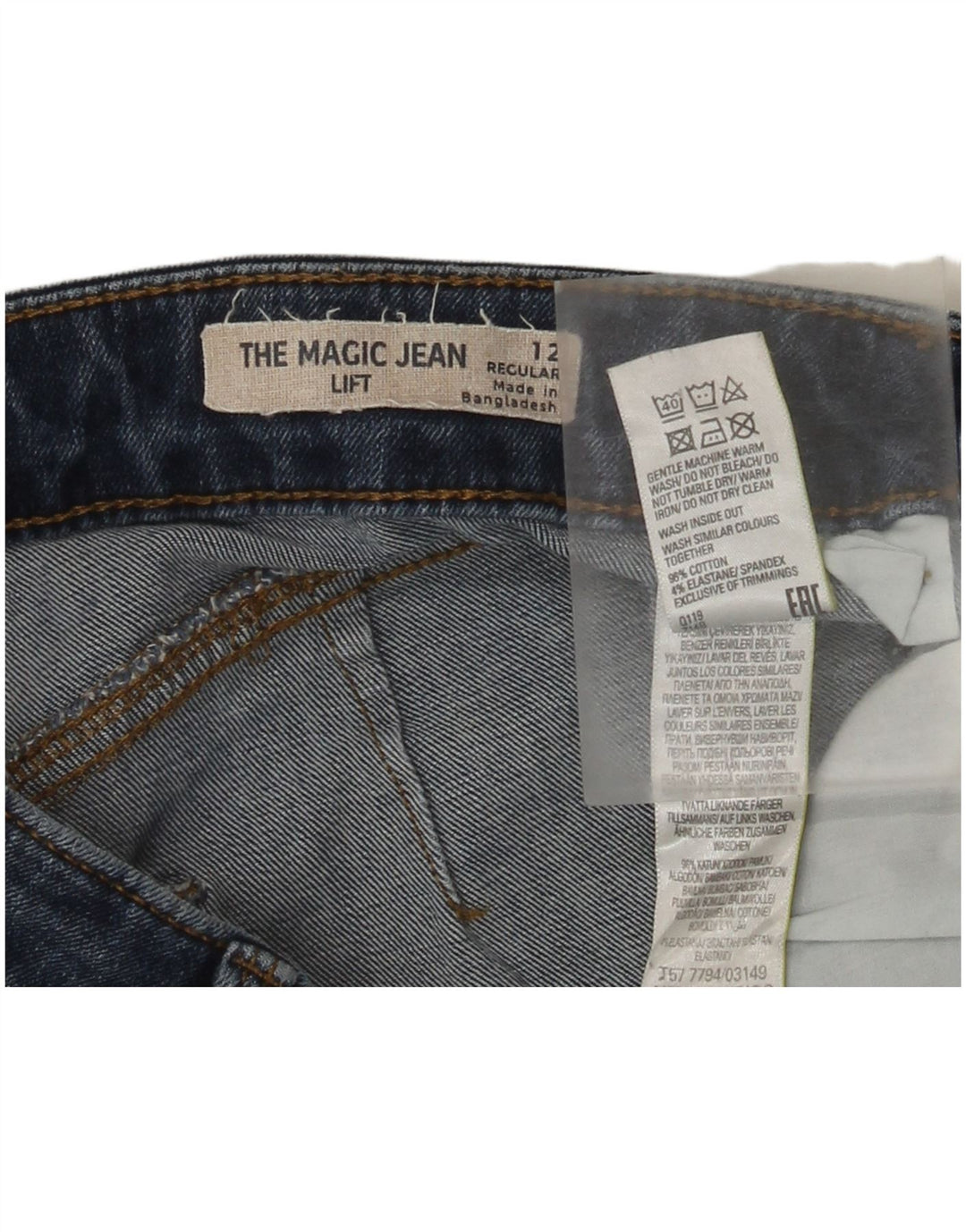 Marks & Spencer Damen Regular Slim Jeans UK 12 Medium W30 L28 Blaue Baumwolle