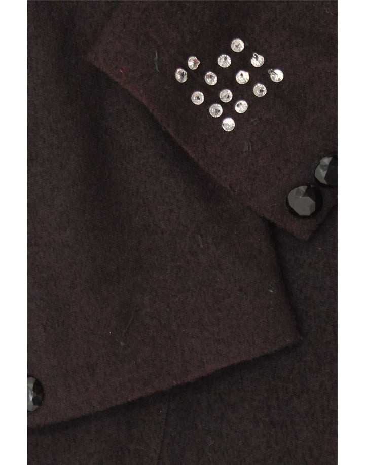 Vintage Damen 1 Knopf Blazer Jacke IT 46 Groß Schwarz