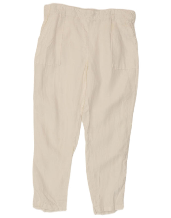 Marks & Spencer Damen Tapered Casual Hose UK 14 Medium W30 L26 Weiß