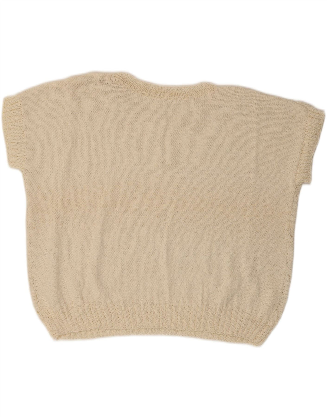 VINTAGE Womens Oversized Crew Neck Jumper Sweater UK 14 Large White Vintage Vintage and Second-Hand Vintage from Messina Hembry 