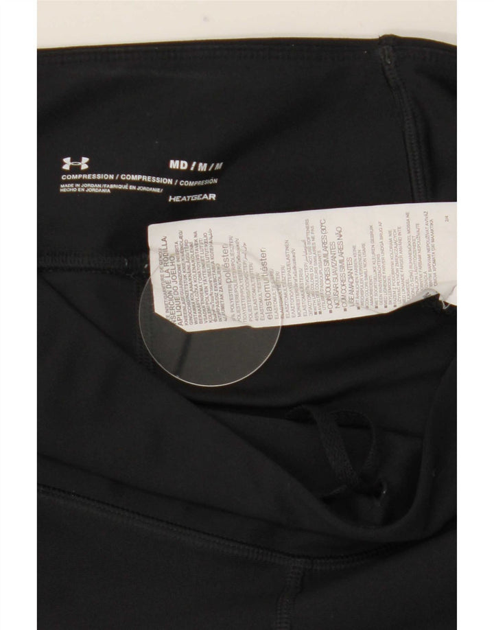 Under Armour Womens Heat Gear Leggings UK 12 Medium  Black Polyester