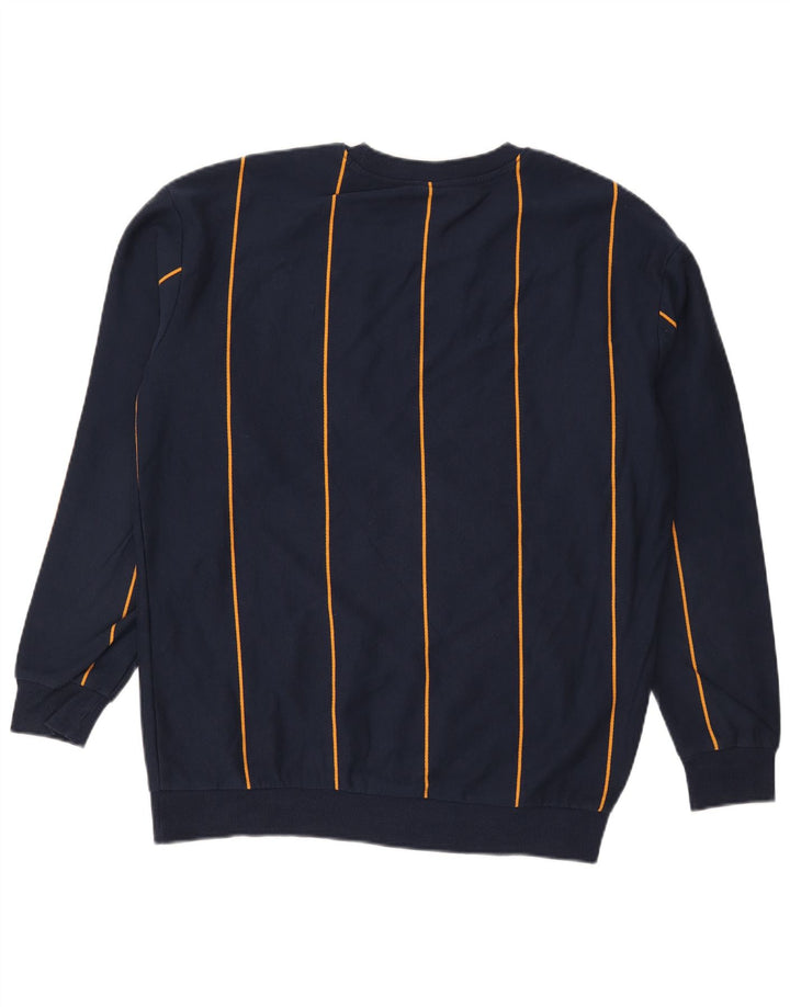Zara Herren-Sweatshirt, Pullover, groß, marineblau, gestreift, Baumwolle