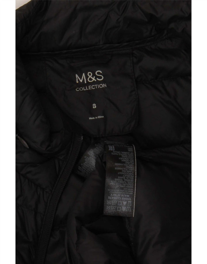Marks & Spencer Damen Wattierte Weste UK 8 Small Schwarz Polyamid