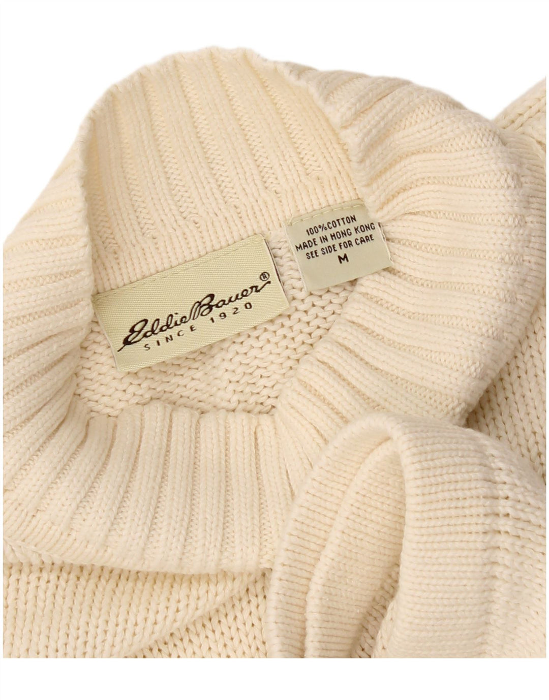 Eddie Bauer Herren Rollkragenpullover aus mittelweißer Baumwolle