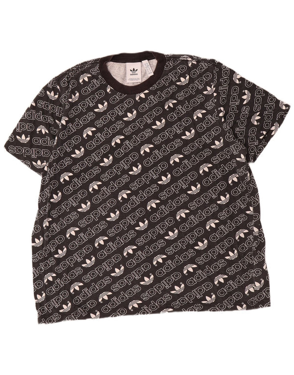 Adidas Herren Grafik T-Shirt Top XL Schwarz Baumwolle