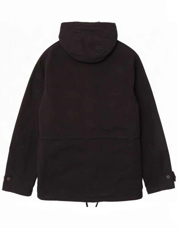 Tommy Hilfiger Herren-Sherpa-Windbreaker-Mantel mit Kapuze, UK 40, groß, schwarz, modern