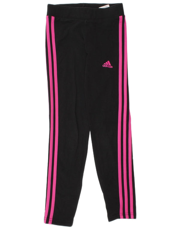 Adidas Mädchen-Leggings, 9–10 Jahre, schwarze Baumwolle