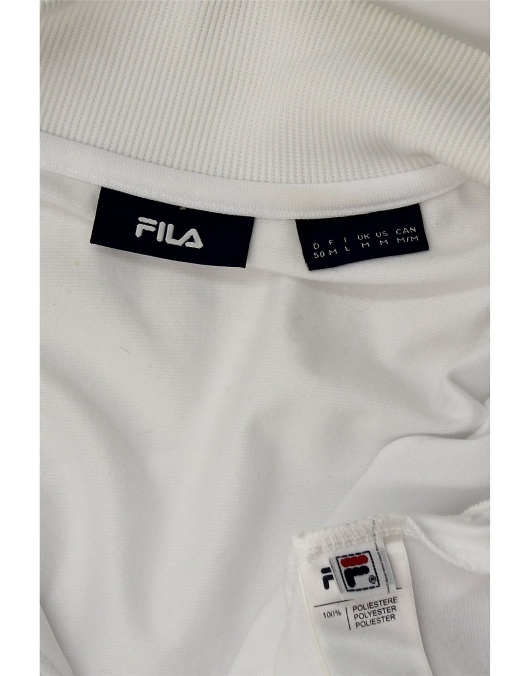 Fila Herren-Trainingsanzug-Oberjacke, mittelweißes Farbblock-Polyester