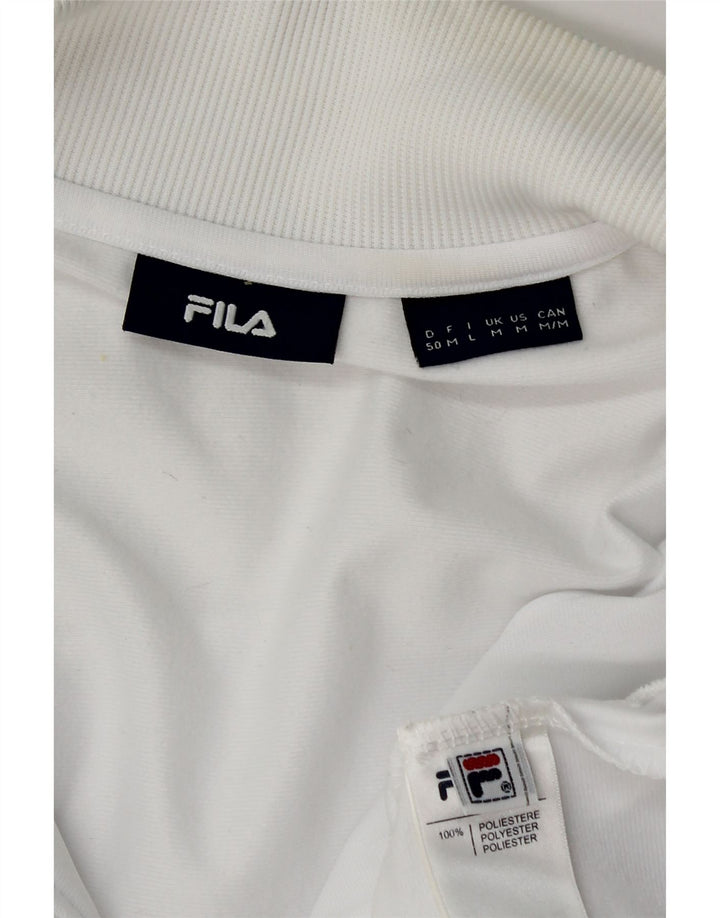 Fila Herren-Trainingsanzug-Oberjacke, mittelweißes Farbblock-Polyester