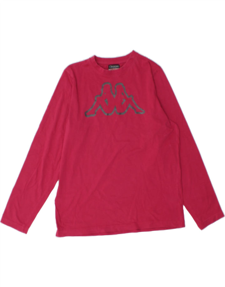 KAPPA Womens Graphic Top Long Sleeve UK 10 Small Pink Cotton Vintage Kappa and Second-Hand Kappa from Messina Hembry 