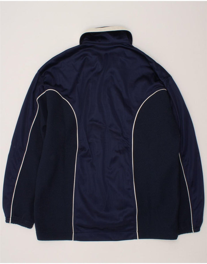 ASICS Boys Tracksuit Top Jacket 12-13 Years Navy Blue Colourblock Vintage Asics and Second-Hand Asics from Messina Hembry 