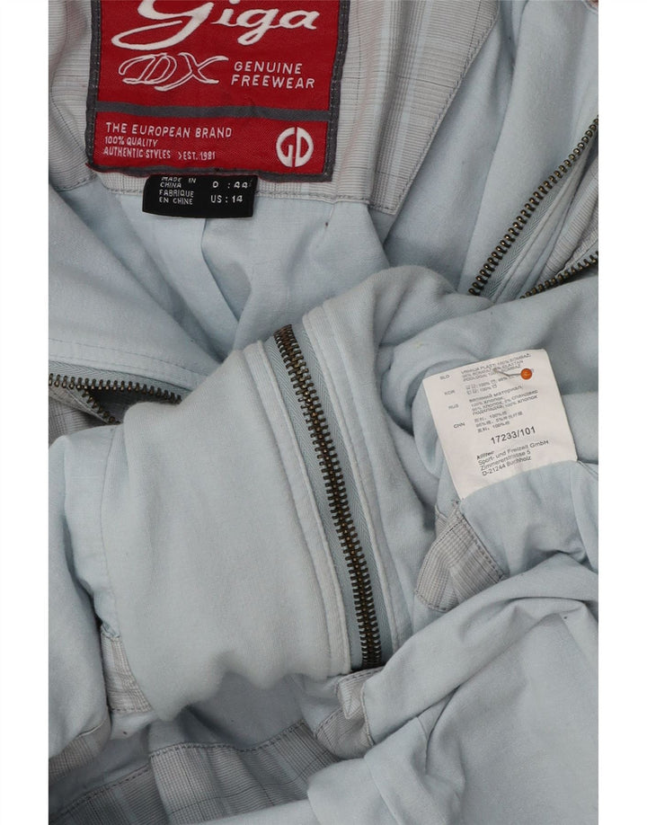 GIGA DX Damen-Bomberjacke mit Kapuze, US 14 XL, blau kariertes Polyester