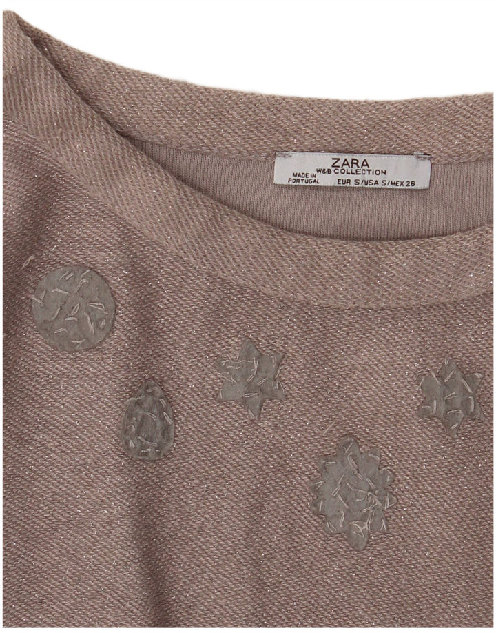 ZARA Damen-Pullover, übergroß, U-Boot-Ausschnitt, Gr. 10, Größe S, Grau