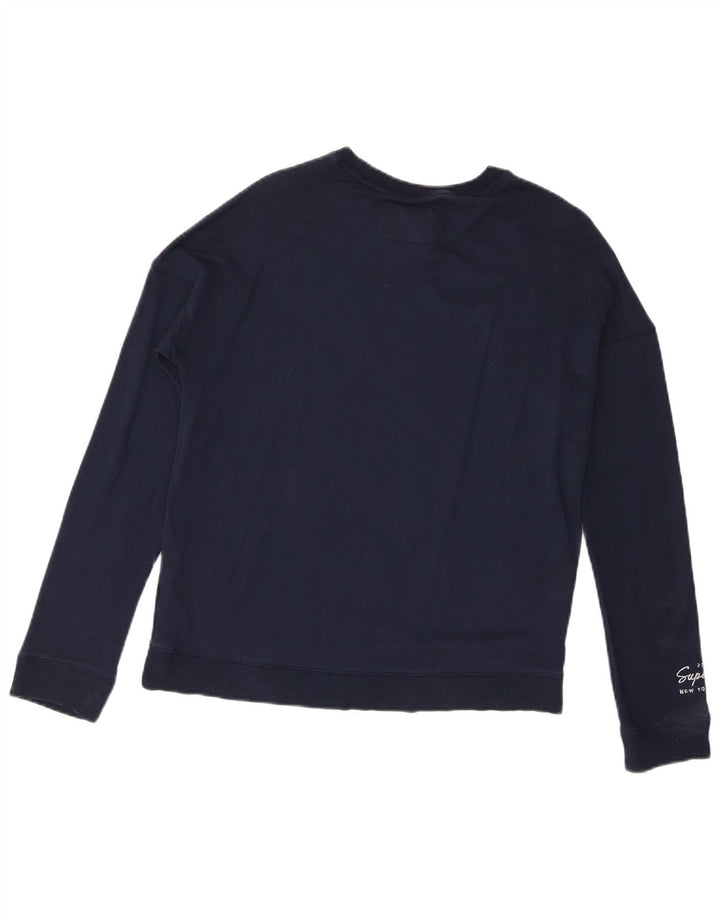 Superdry Grafik-Sweatshirtpullover für Damen, Gr. 8, Marineblau, Viskose