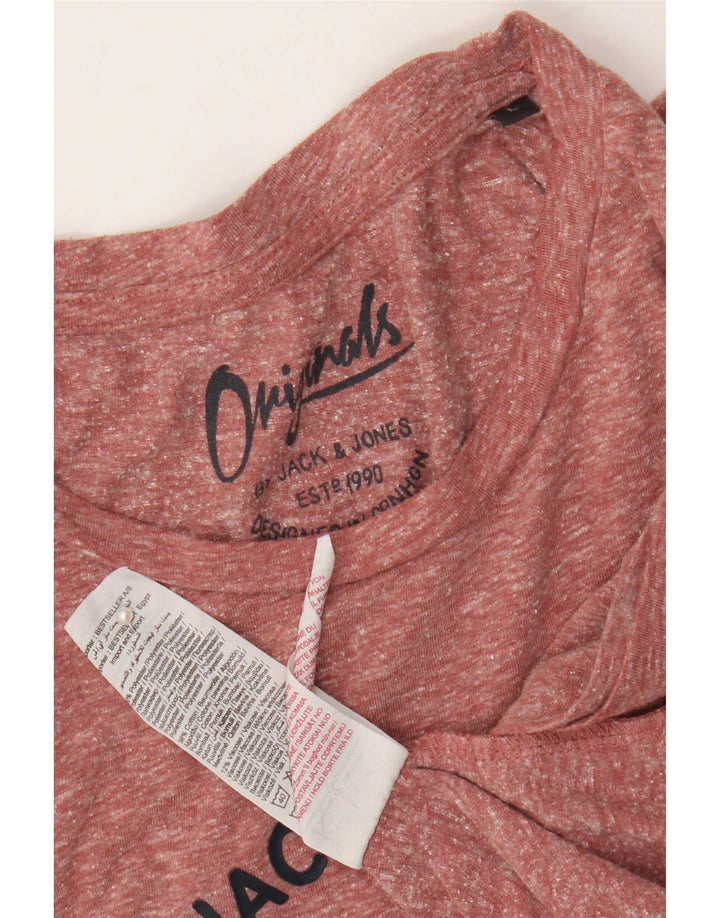 Jack & Jones Herren-T-Shirt mit Grafik, groß, kastanienbraun geflecktes Polyester