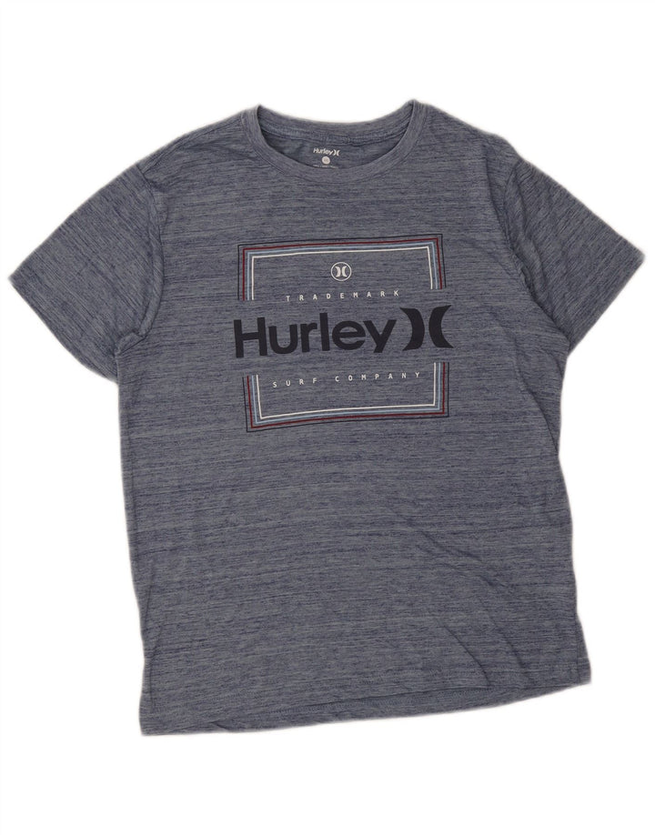 Hurley Herren-T-Shirt mit Grafik, Größe S, Marineblau gesprenkeltes Polyester