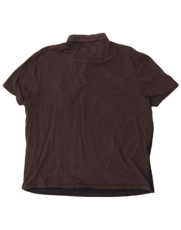 Ted Baker Herren-Poloshirt, Größe 7 3XL, Marineblau, Colourblock-Baumwolle