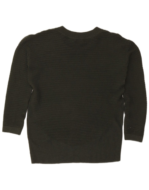 Cos Damen-Pullover, übergroß, U-Boot-Ausschnitt, UK 6, XS, Khaki, Wolle