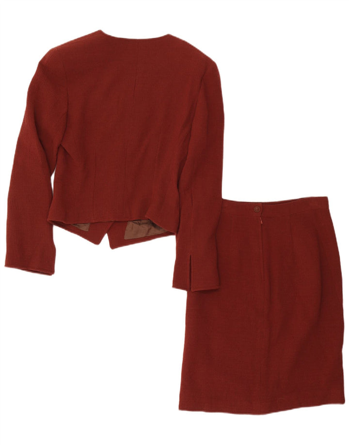 Ungaro Damen 5-Knopf-2-teiliges Rock-Set IT 40 Small W28 Kastanienbraune Wolle