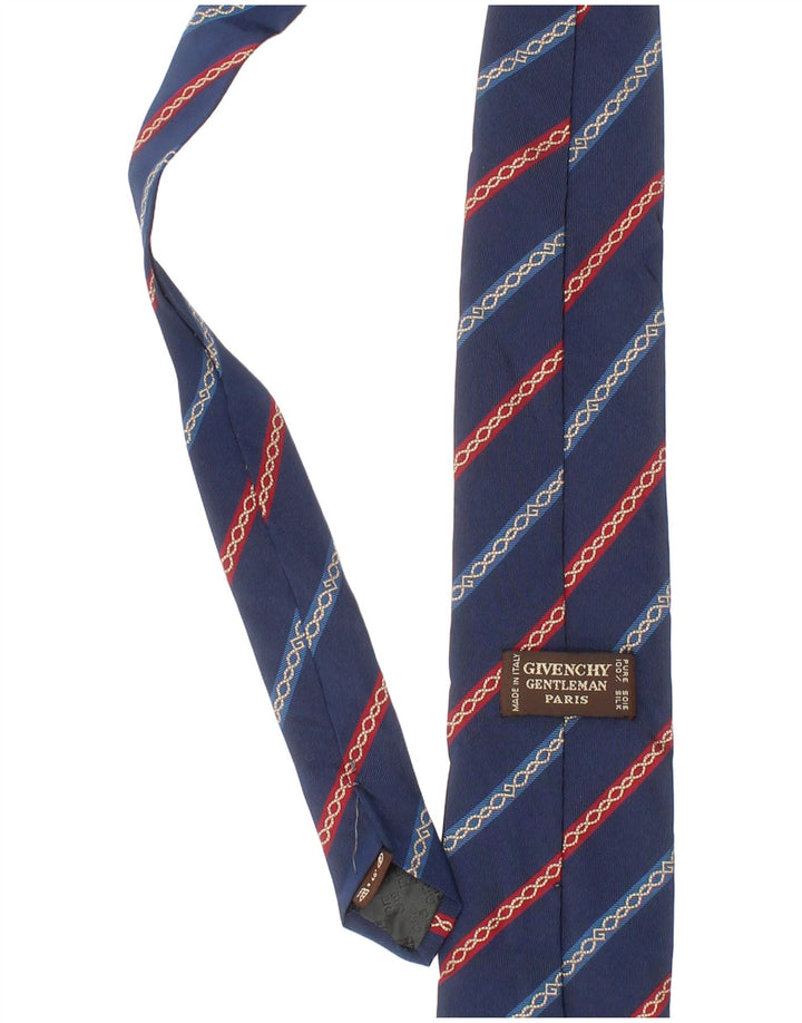 Givenchy Herren-Krawatte, Einheitsgröße, blau gestreift, Seide, klassisch