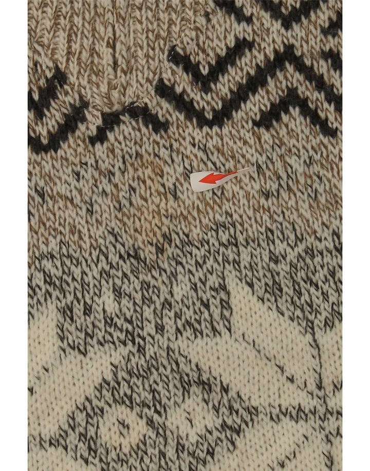 C&A Herren Canda Pullover mit Reißverschluss am Hals, Mittelbeige, Fair-Isle-Acryl