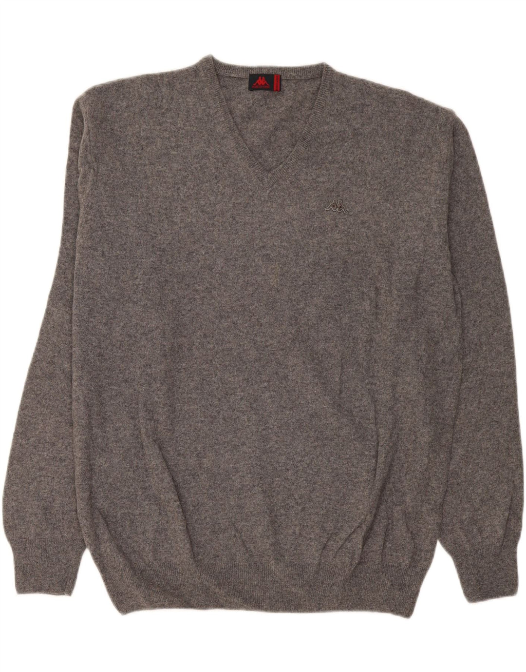 Kappa Herren-Pullover mit V-Ausschnitt, 3XL, graue Lammwolle