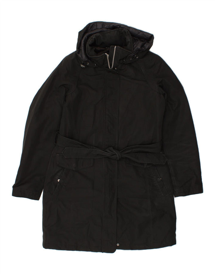 GEOX Womens Hooded Overcoat UK 10 Samll Black Polyester Vintage Geox and Second-Hand Geox from Messina Hembry 