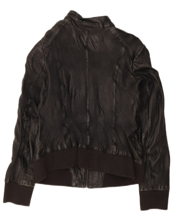 Conbipel Damen Bomber-Lederjacke IT 44 Mittelschwarzes Leder