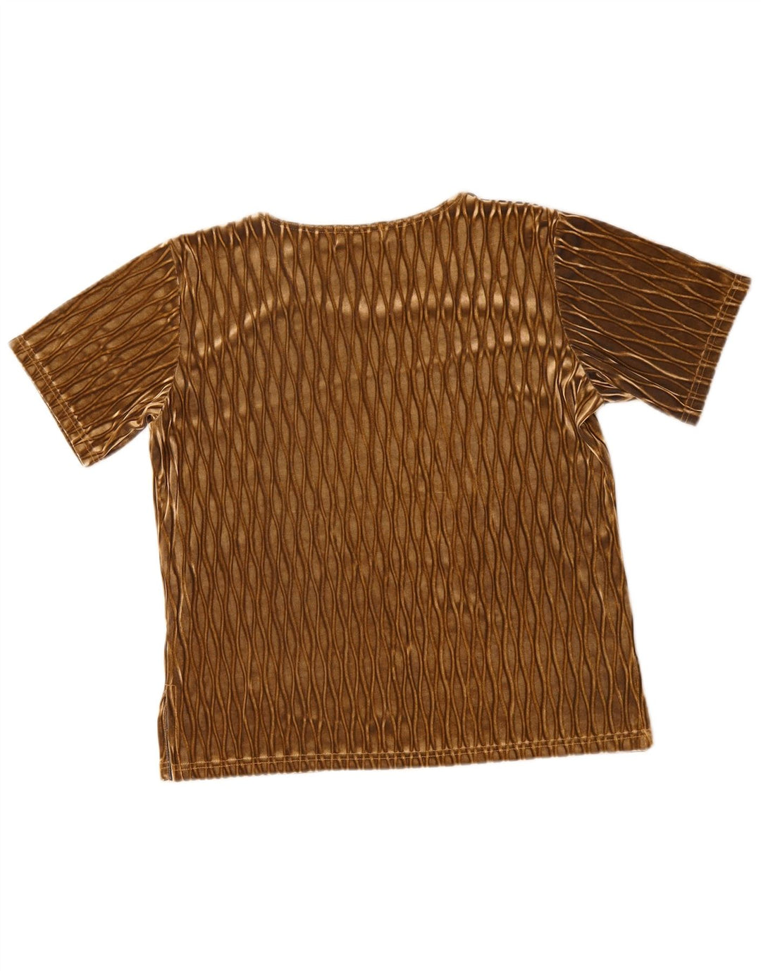 VINTAGE Womens T-Shirt Top UK 18 XL Brown Polyester
