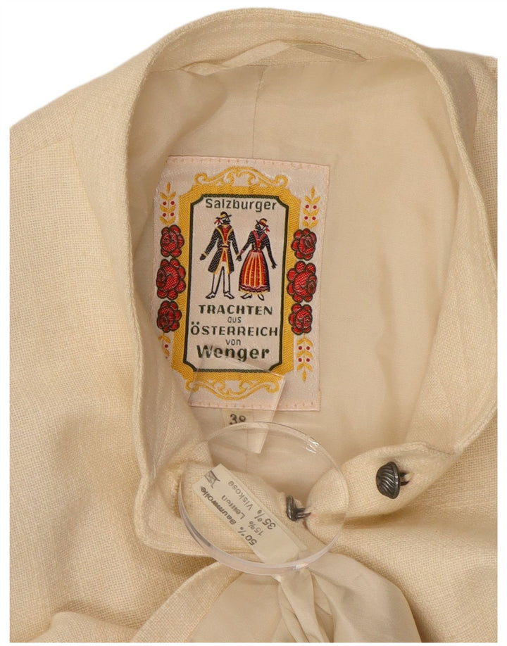 Salzburger Womens Crop 9 Button Blazer Jacke EU 38 Medium Off White Cotton