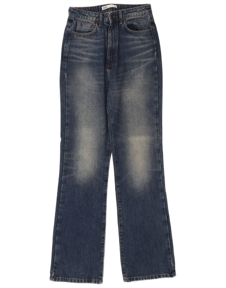Zara Damen Bootcut Jeans EU 40 Medium W30 L35 Blau
