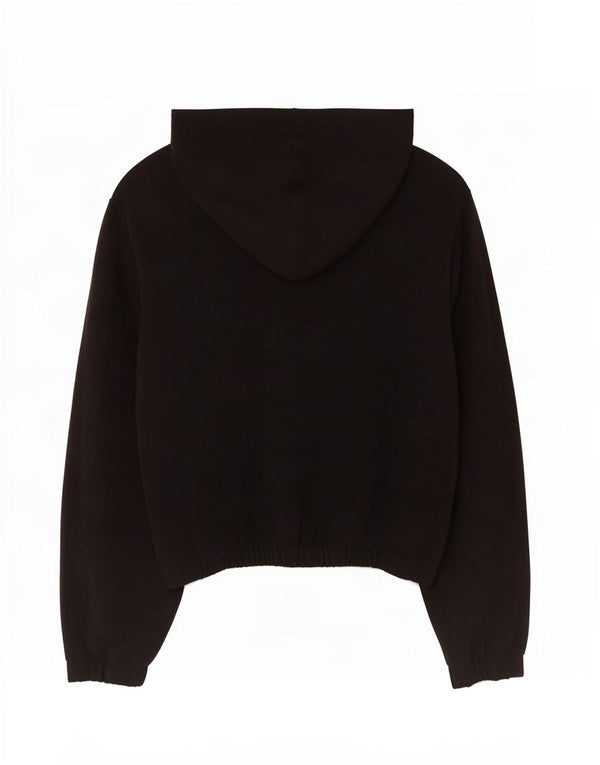 Zara Damen Kapuzenpullover UK 14 Medium Schwarz Polyester