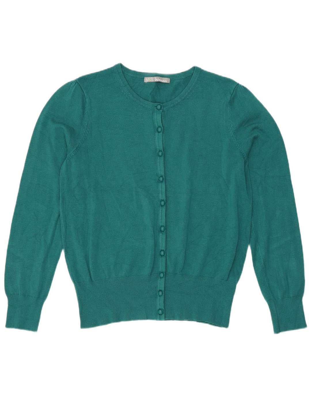 Marks & Spencer Damen-Cardigan-Pullover UK 14 Mittelgrüne Viskose