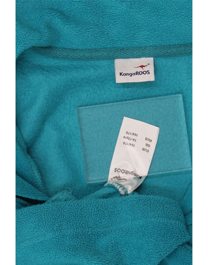 KANGAROOS Girls Fleece Jacket 14-15 Years Blue Polyester Vintage Kangaroos and Second-Hand Kangaroos from Messina Hembry 