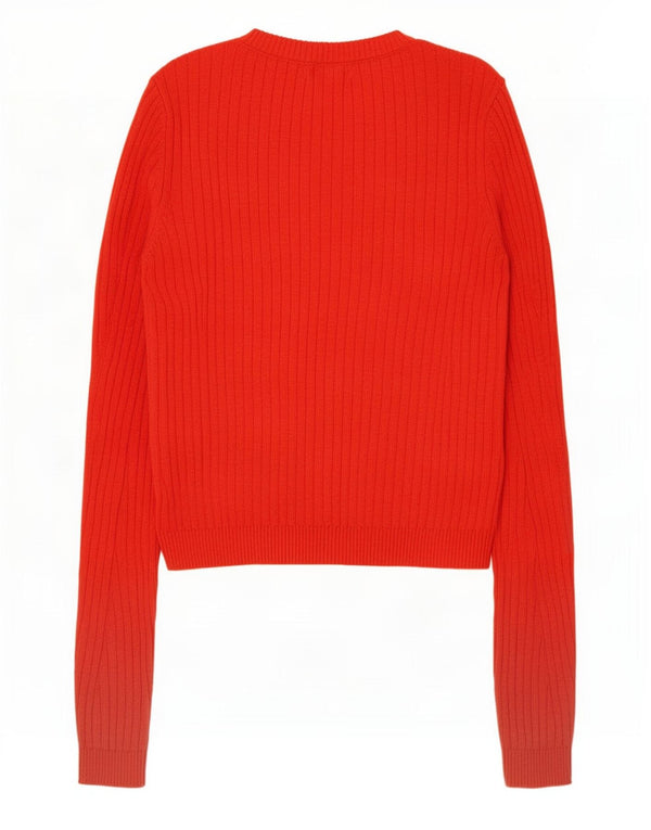 Topshop Womens Crop Crew Neck Pullover Pullover UK 8 Small Rote Viskose