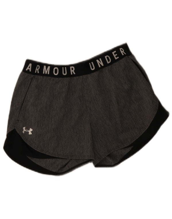 Under Armour Damen Heat Gear Sportshorts UK 14 Mittelgrau Farbblock