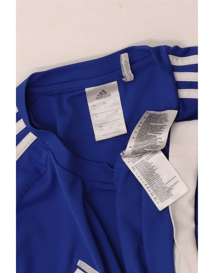 Adidas Herren Climalite T-Shirt Top Large Blau Colourblock Polyester
