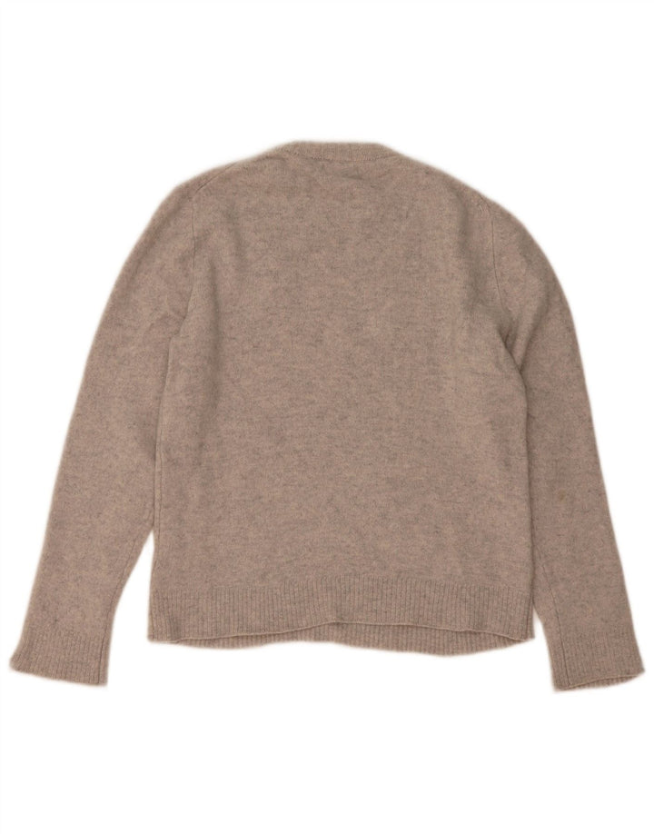 Massimo Dutti Damen-Pullover mit Rundhalsausschnitt, UK 14, Mittelgrau meliert