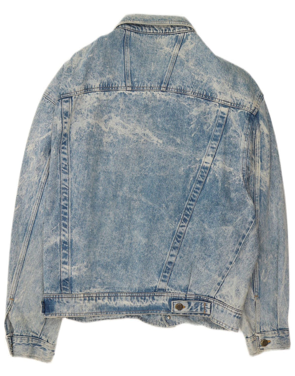 Vintage Herren-Jeansjacke in Säurewaschung, UK 40, große blaue Baumwolle