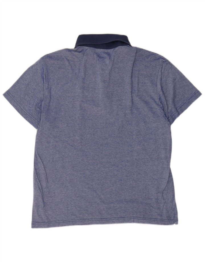 Henry Cottons Slim Fit Herren-Poloshirt aus mittelblauer Baumwolle