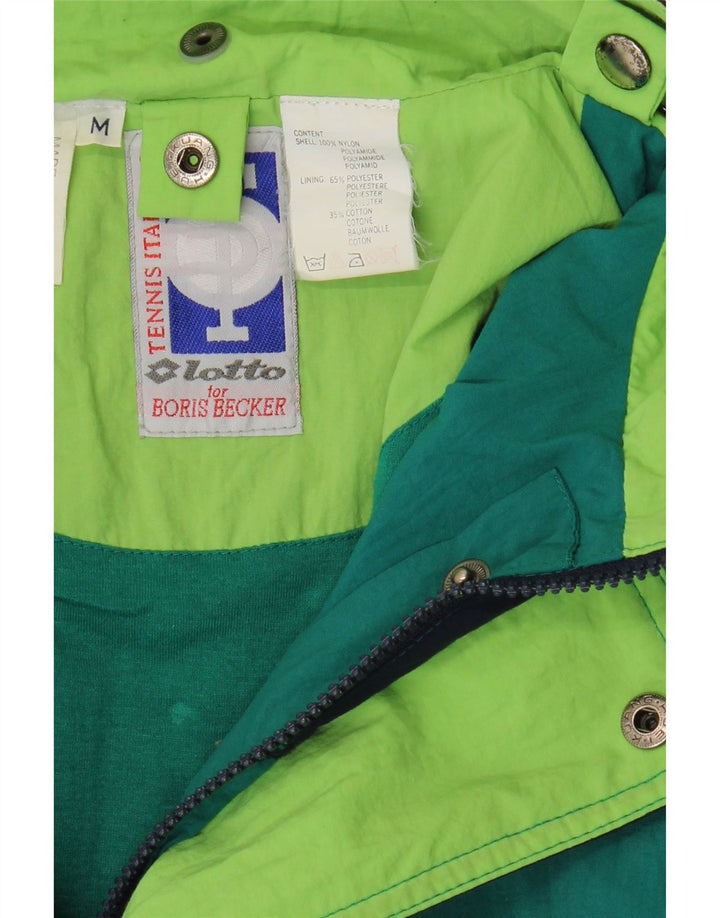 LOTTO Mens Rain Jacket UK 38 Medium Blue Colourblock Nylon Vintage Lotto and Second-Hand Lotto from Messina Hembry 