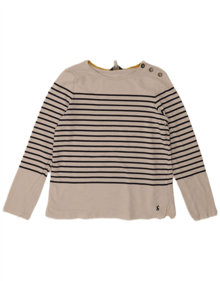 Joules Damen-Top, langärmlig, UK 12, mittelweiß, gestreift, Baumwolle