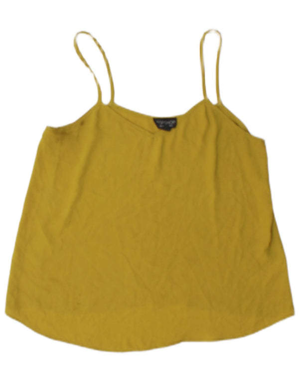 Topshop Damen Cami Top UK 10 Small Gelb Polyester