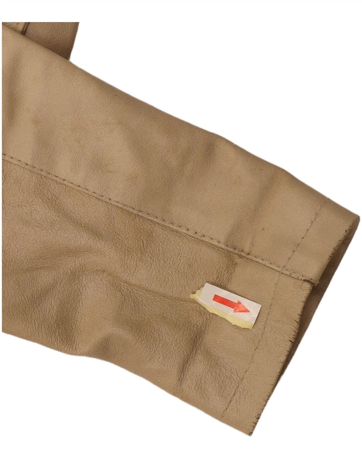 Viamaestra Damen Lederjacke UK 12 Medium Beige Leder