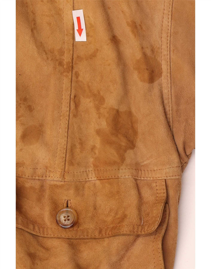 Vintage Herren Wildleder Bomberjacke IT 54 2XL Braun Retro