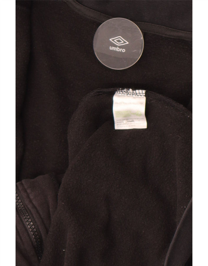 Umbro Damen-Trainingsanzug-Top-Jacke, UK 14, mittlere schwarze Baumwolle