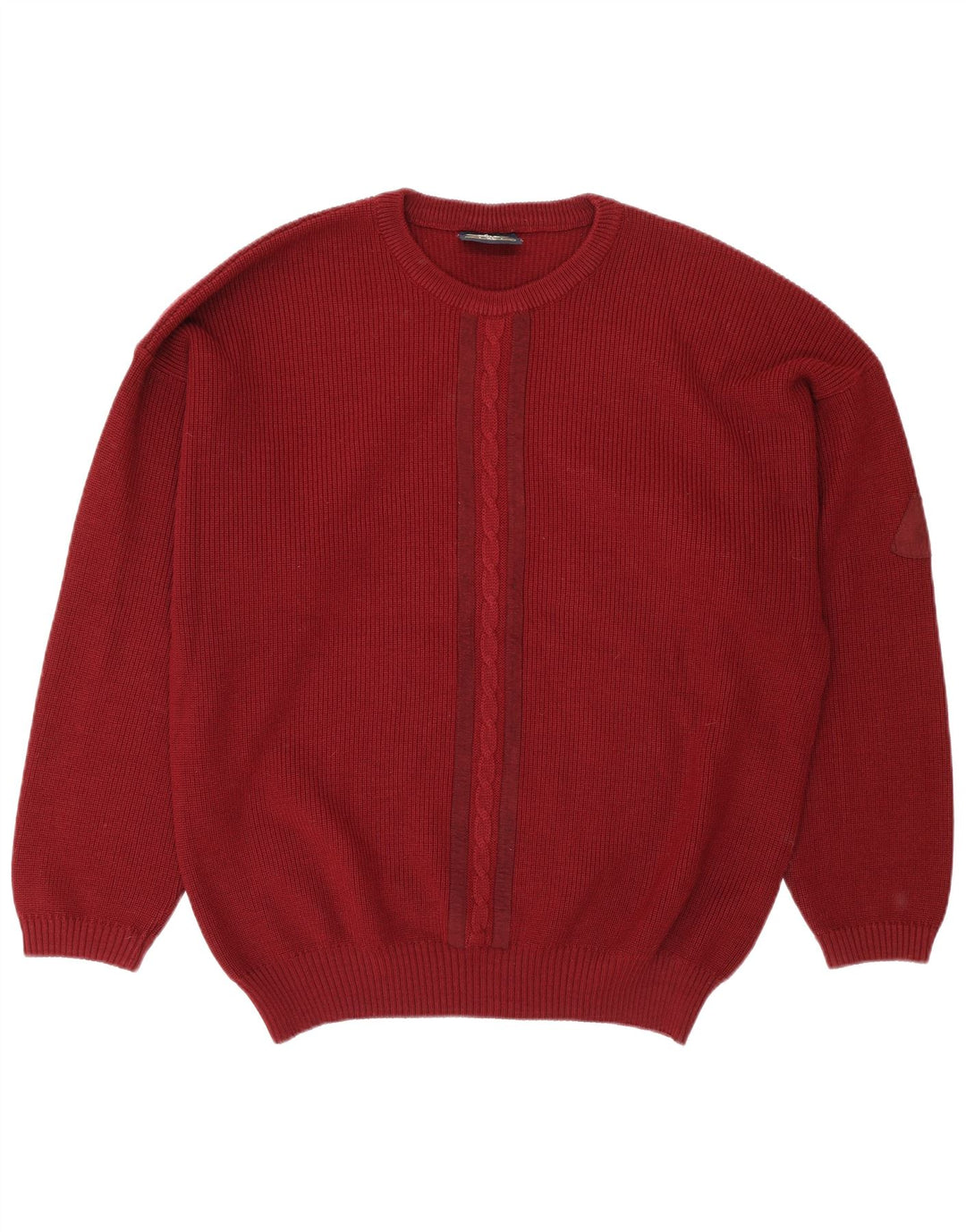 North Pole Herren-Pullover mit Rundhalsausschnitt, XL, bordeauxrote Wolle